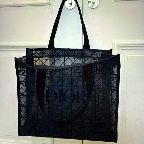 Dior Elegant Black Mesh Tote - Picture 2 of 4